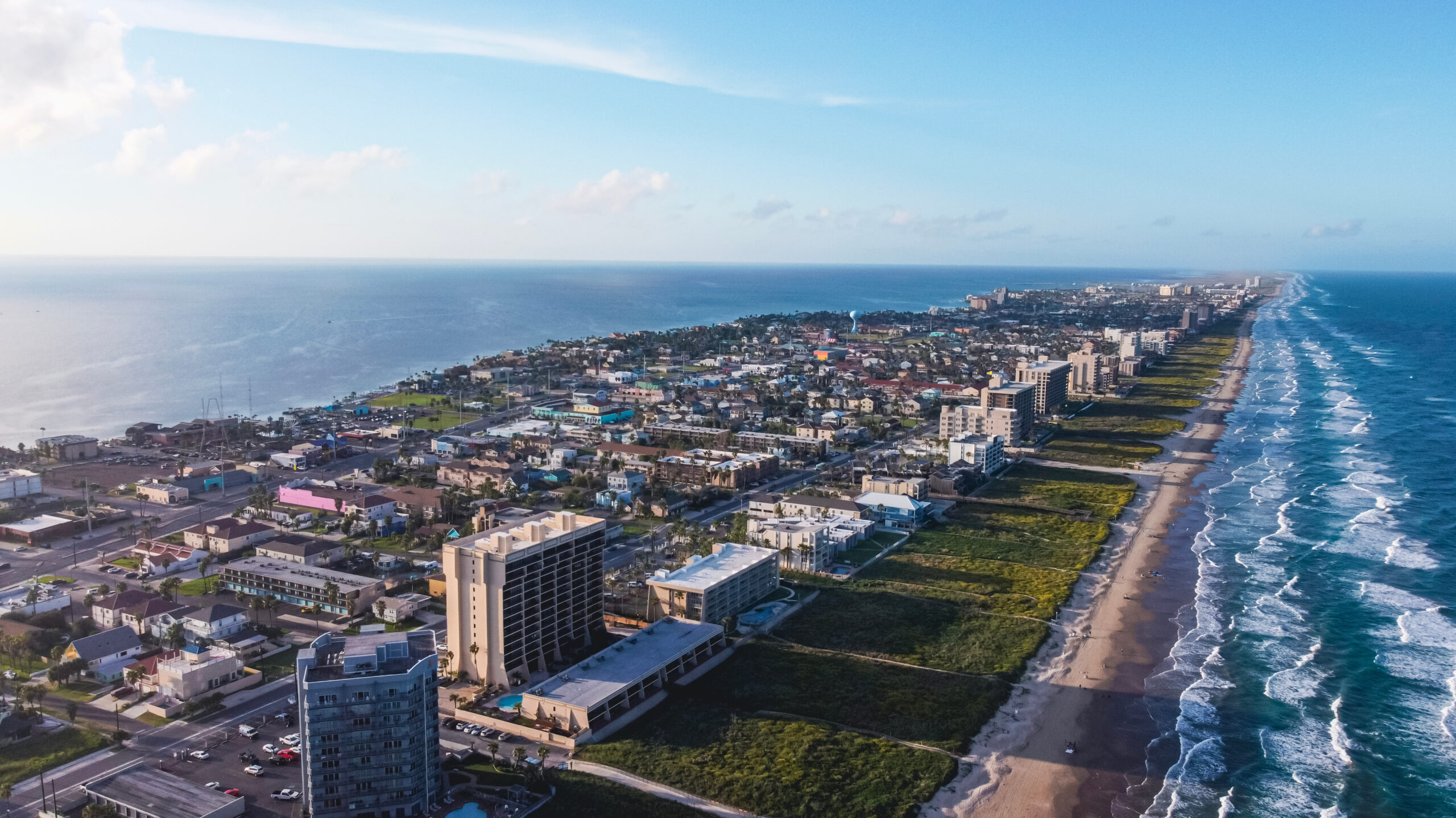 Aerial view of South Padre Island